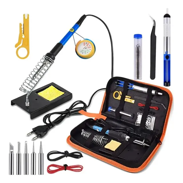 Kit Ferro De Solda Profissional 60w Ajustável Temperatura