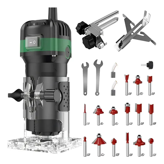 Kit Tupia Manual Laminadora 800w 33000r/m + 15pcs Cortador