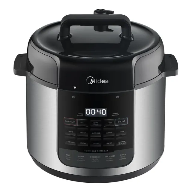 Panela De Pressão Elétrica 5l Nutripro Inox Midea Cor Cinza