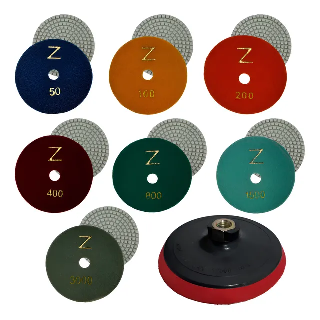 7 Lixa Diamantada Polir Porcelanato Granito Mármore +suporte 50