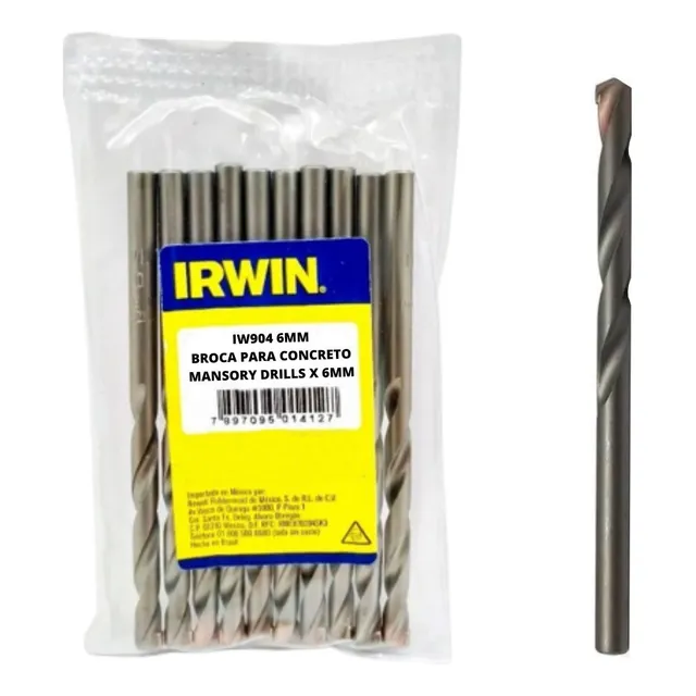 Broca Concreto Videa 6mm Irwin Iw904 Kit 10 Unidades