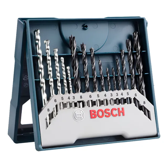 Kit X-line Bosch 15 Brocas P/ Perfurar Madeira Aço Concreto