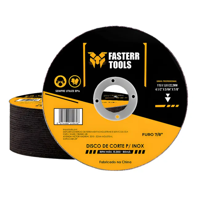 Disco De Corte Fino Inox 4.1/2 X 1,0 Esmerilhadeira 100 Pçs Amarelo