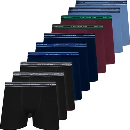 Kit 10 Cuecas Boxer Lupo Algodão Confortável Box Original