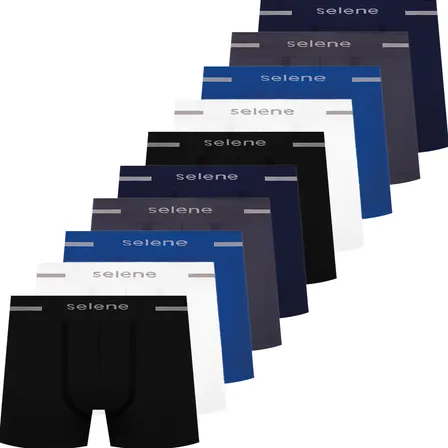 Kit 10 Cuecas Boxer Selene Poliamida Sem Costura Microfibra