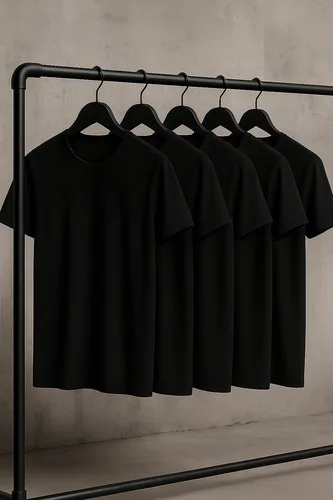 Kit 5 Camisetas Masculinas Slim Fit  Básicas Algodão Premium