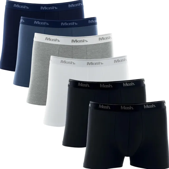 Kit 6 Cueca Boxer Mash Box Algodão Masculina Adulto Original