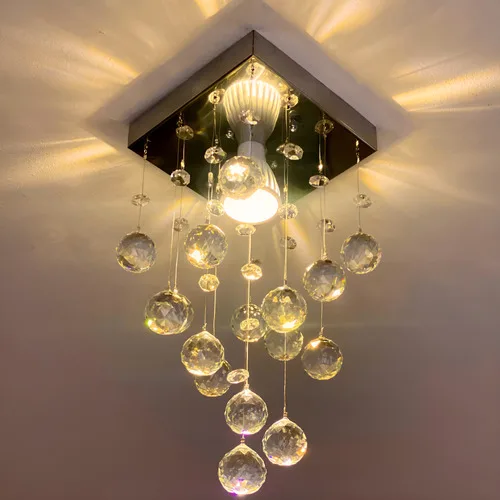 Lustre Cristal Acrílico Quarto Sala Vai Montado  Promoção