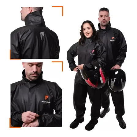 Capa De Chuva Moto Pioneira Impermeável Pvc Motoqueiro Frio