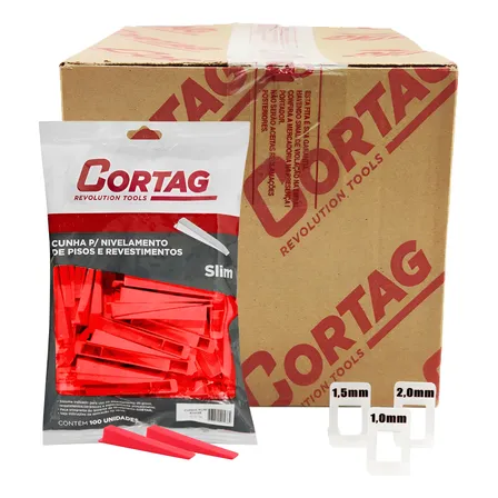 1000 Espaçadores / Nivelador Slim + 200 Cunhas Slim Cortag