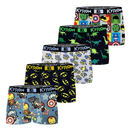Kit 10 Cuecas Boxer Microfibra Menino Kyron Infantil