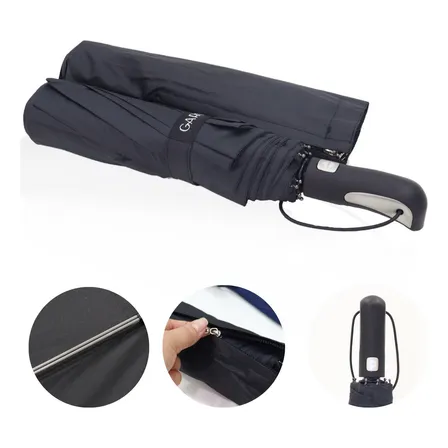 Guarda Chuva Automático Hastes Duplas Reforçado Contra Vento