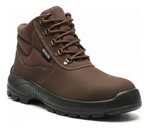 Botina De Segurança Bota Coturno Nobuck Bracol Bico Pvc