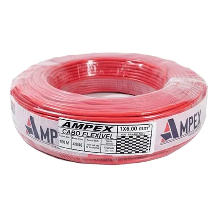 Fio Elétrico Cabo Flexível 6mm Rolo 100 Metros.