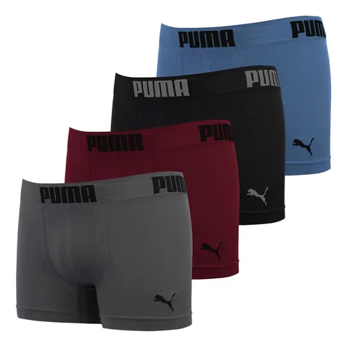 Kit 4 Cuecas Boxer Puma Poliamida Sem Costura Box Original