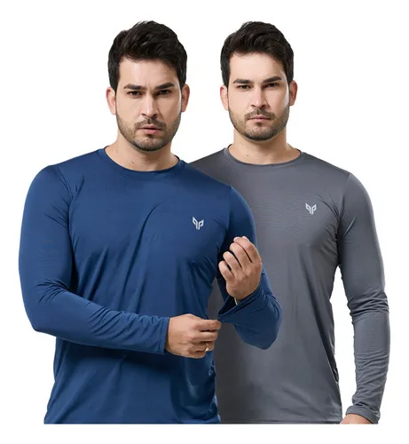 Kit 2 Camiseta Camisa Uvb 50+ Térmica Masculina Blusa Pesca