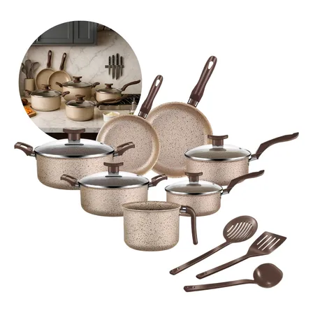 Jogo De Panelas Antiaderente 10 Peças Teflon bianco