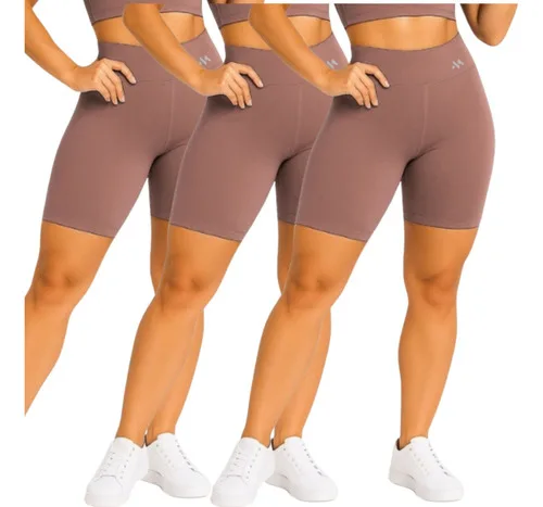 Kit  3 Bermuda Blackout Moda Fitness Conforto Na Academia