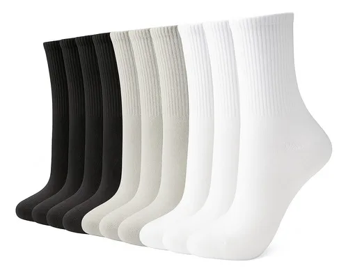 Kit 12 Pares Meia Cano Medio Alto Longo Sport Academia Cores