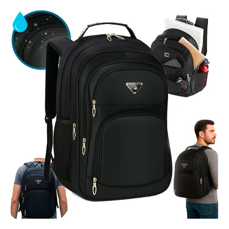 Mochila Masculina Faculdade Impermeável Resistente Grande