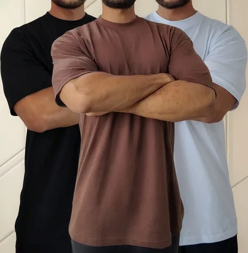 Kit 3 Camisetas Oversized Para Academia E Dia A Dia Algodão