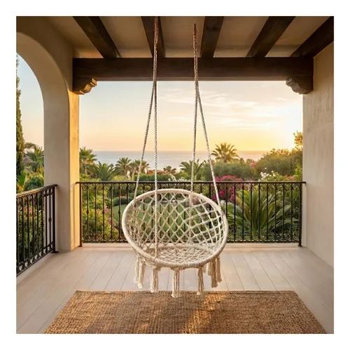 Cadeira De Balanço Suspensa Rede Teto Sacada Varanda Luxo