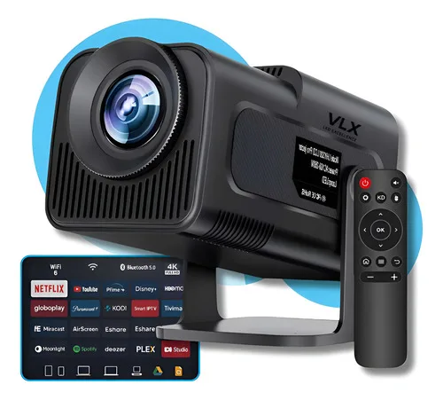 Projetor Vlx Hy320 Mini 4k Wi-fi Preto Bluetooth Android