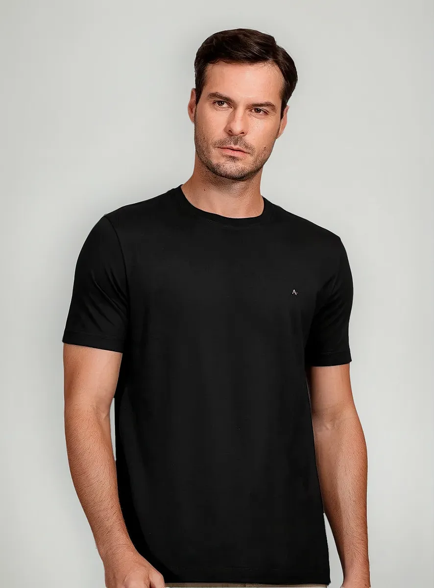 Camiseta Aramis Masculina Crewneck Basic Lisa Preta
