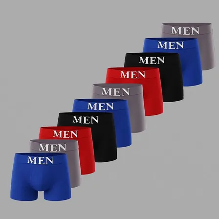 Kit 10 Cuecas Boxer Em Microfibra Adulto Premium