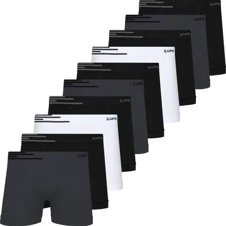 Kit 10 Cuecas Boxer Lupo Poliamida Sem Costura Box Original