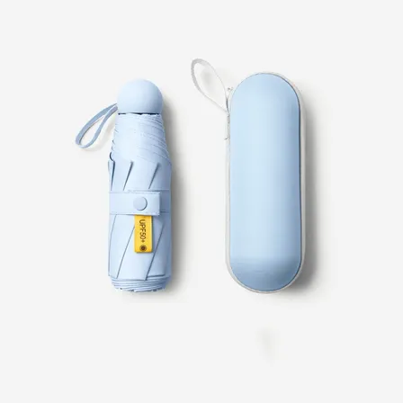 Mini Guarda Chuva Com Proteção Uv E Estojo Que Vira Bolsa