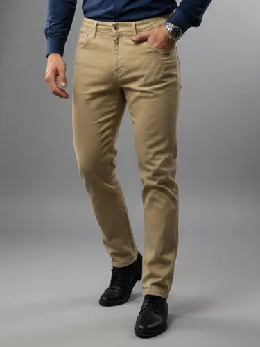 Calça Masculina Sarja Chino Alfaiataria Bolso Embutido