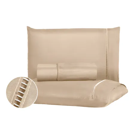 Jogo De Lençol Queen 3 Peças 400 Fios C/ Elástico Hotel