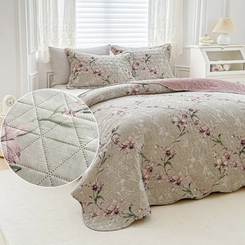 Kit Cobre Leito Colcha King 3pç Dupla Face 150 Fios Itália