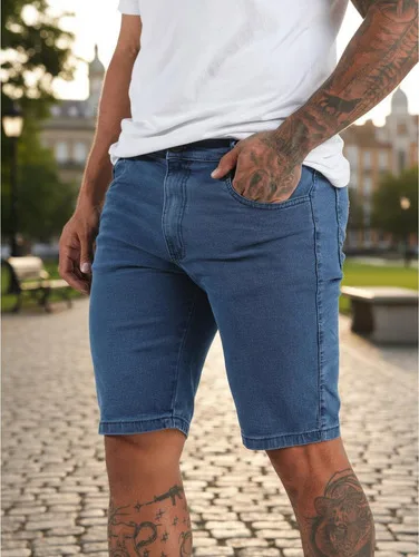 Bermuda Jeans Masculina Skinny Super Lycra Linha Premium