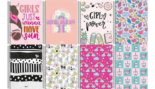 Kit 4 Cadernos 10 Mat 160fls Universitário Capa Dura Bom D+