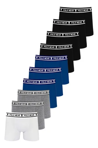 Kit 10 Cuecas Algodão Sem Costura Polo Wear Sortido
