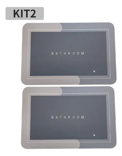 Kit 2 Tapetes De Banheiro Mágico Ultra Absorvente 40x60cm