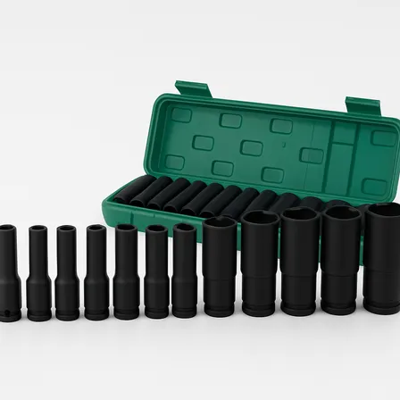 Kit Jogo Soquete Impacto 1/2 Longo 8 A 24 Mm Com 10 Peças