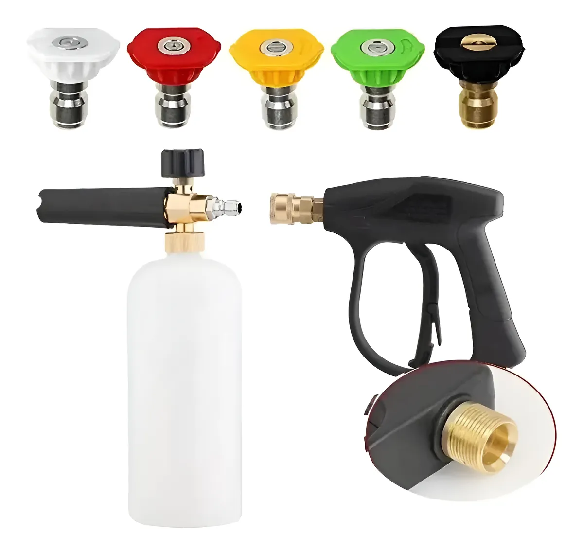 Kit Snow Foam Alta Pressão De Espuma 1/4 Pistola E Bicos