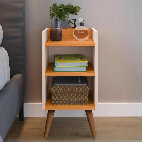 Mesa De Cabeceira Lateral Apoio Organizador De Quarto Retro