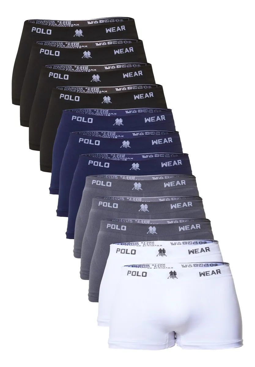 Kit 12 Cuecas Boxer Polo Wear Masculino Microfibra Liso