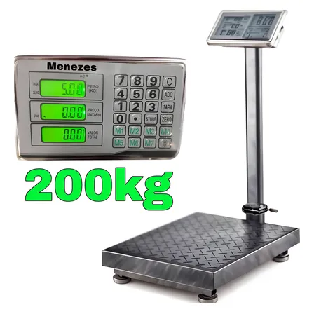 Balança De Plataforma Digital 200kg C/coluna 40x30 + Nf
