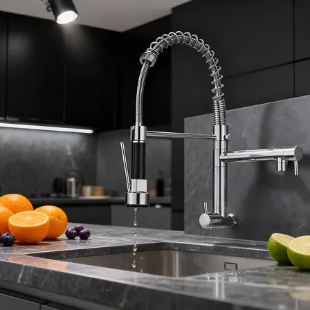 Torneira Cozinha Gourmet Monocomando Parede Extensivel