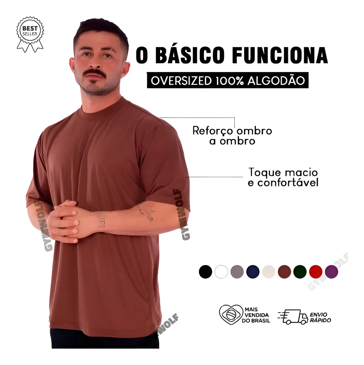 Camiseta Oversized Unissex Camisa Streetwear Algodão Premium