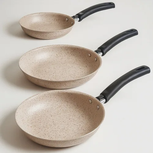 Jogo De 3 Frigideiras Antiaderentes Teflon Premiun Vanilla