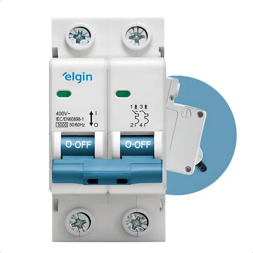 Disjuntor Bipolar Elgin 6a 10a 16a 20a 25a 32a 40a 50a 63a