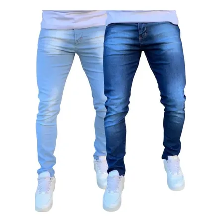 Kit 2 Calças Jeans Masculina Skinny Com Lycra Elastano