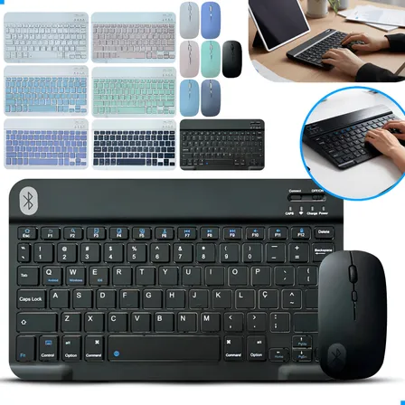 Kit Mouse Teclado Magnético Bluetooth iPad Lite P610 Tab S6
