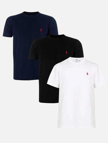 Kit Camisetas Ralph Lauren Branca/azul Marinho/preta 3un